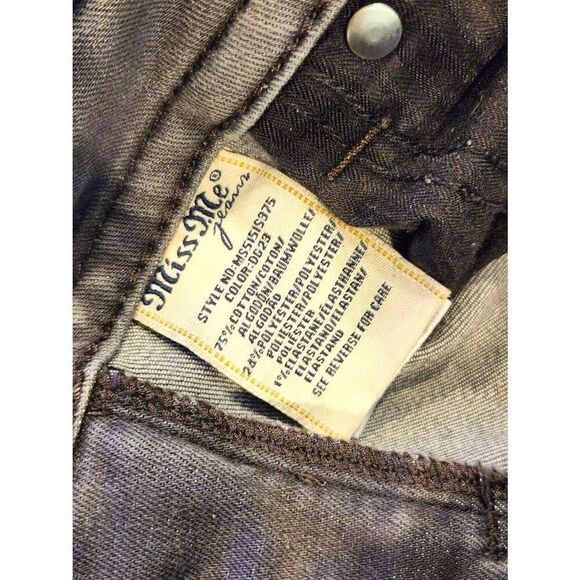Miss Me 'mid-rise skinny' women 27x29 measured Gray wash Logo denim jeans - Picture 10 of 10
